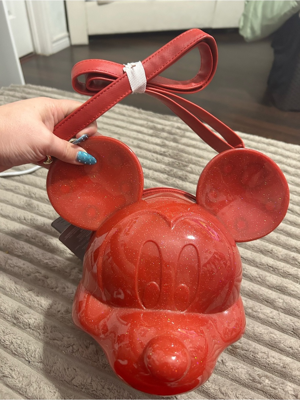 Red Mickey-Shaped Crossbody Bag